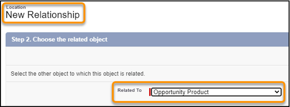 Salesforce New Relationship