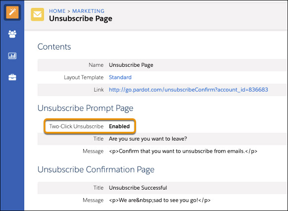 Unsubscribe Page